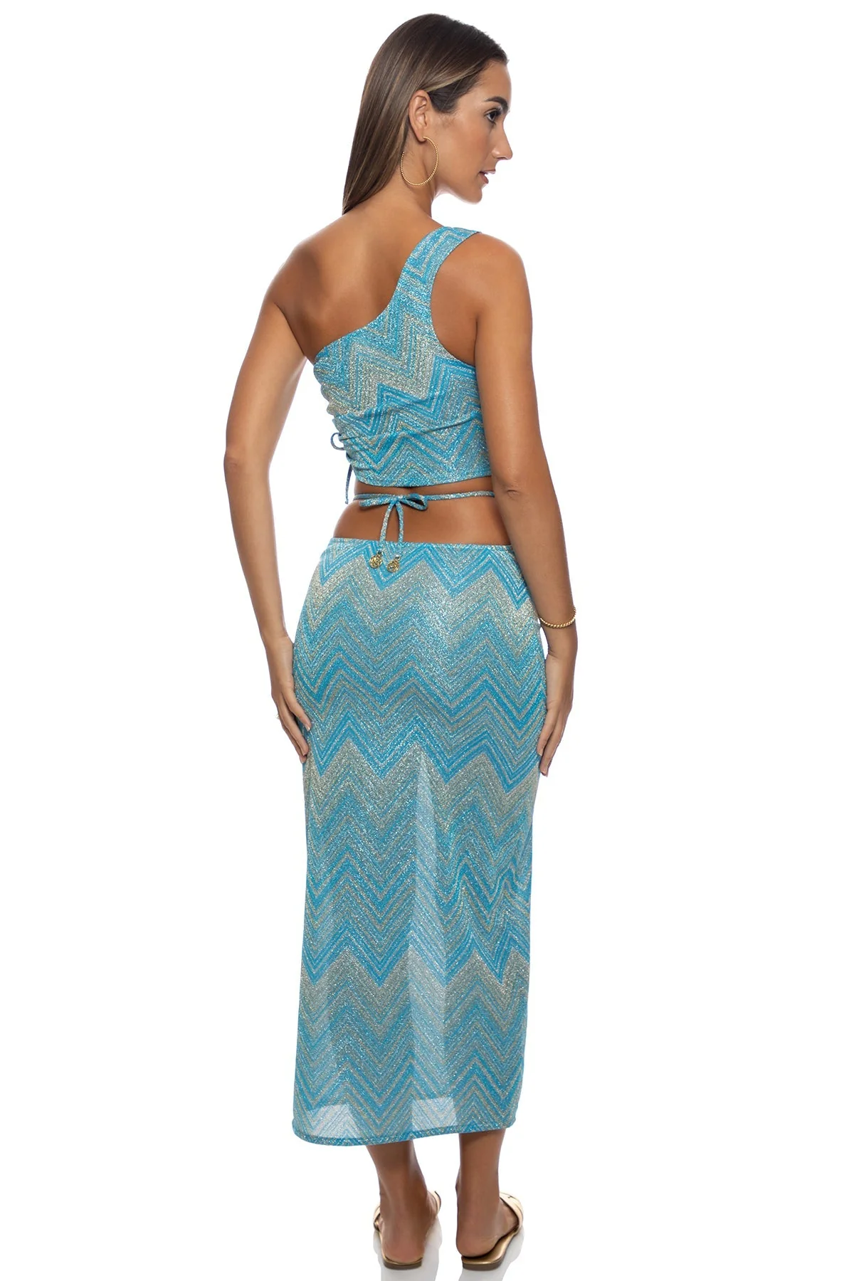 TIDAL SHIMMER - One Shoulder Crop Top - Image 4