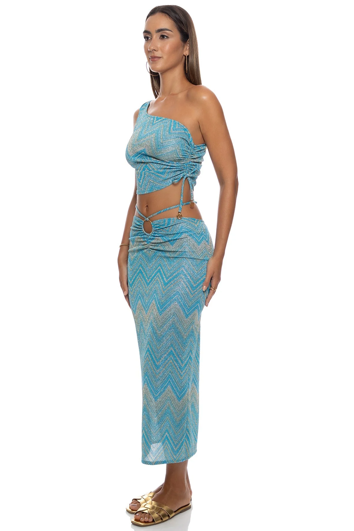 TIDAL SHIMMER - One Shoulder Crop Top - Image 6