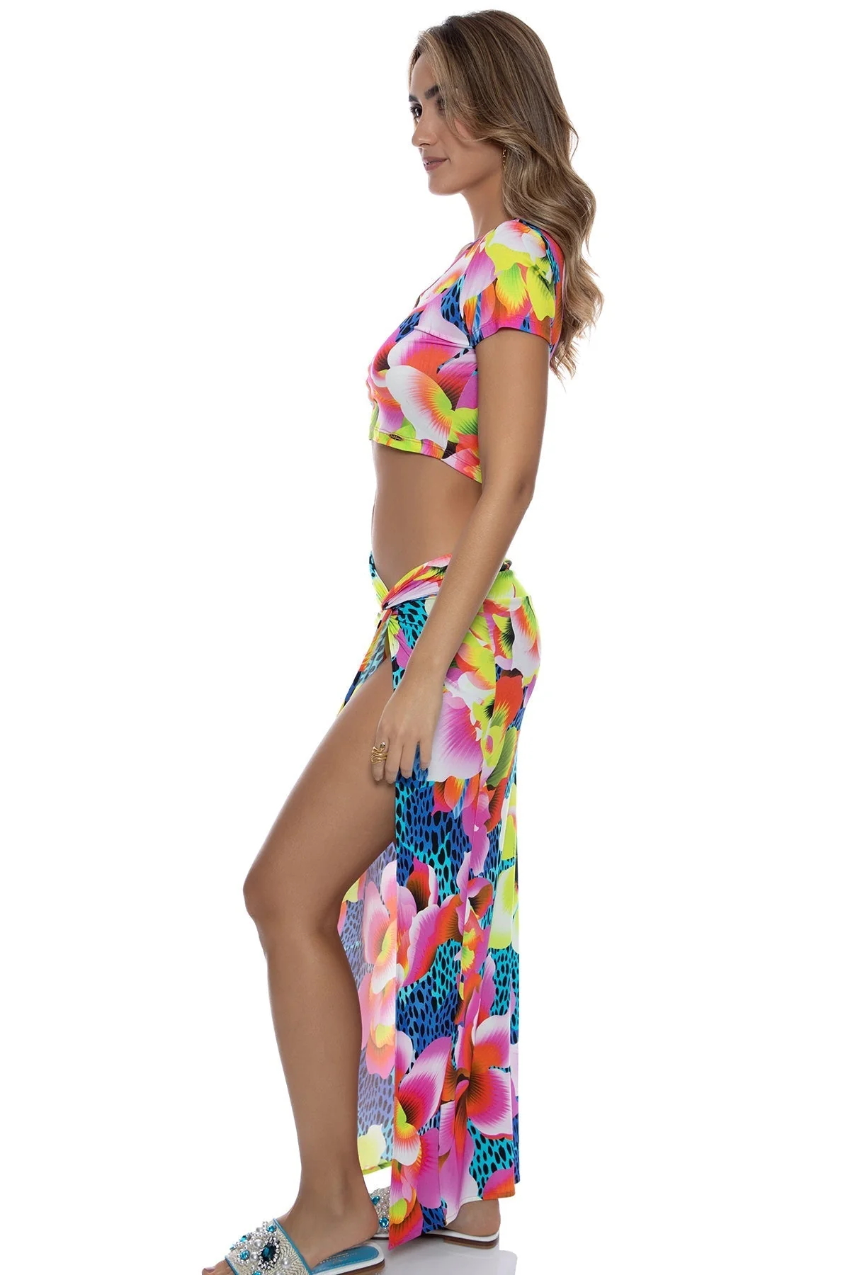 TROPICAL ILLUSIONS - Twist Front Skirt - Image 6