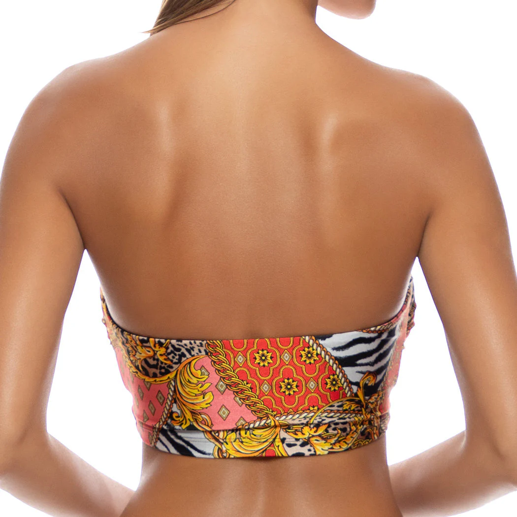 TROPICAL MAJESTY - Double Loop Bandeau Crop Top - Image 4