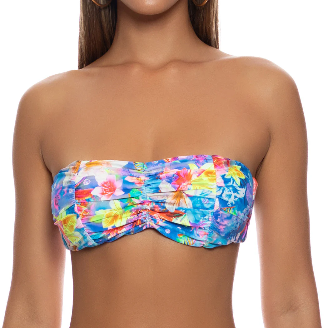 UNDERWATER DREAMING - Ruched Free Form Bandeau Top - Image 2