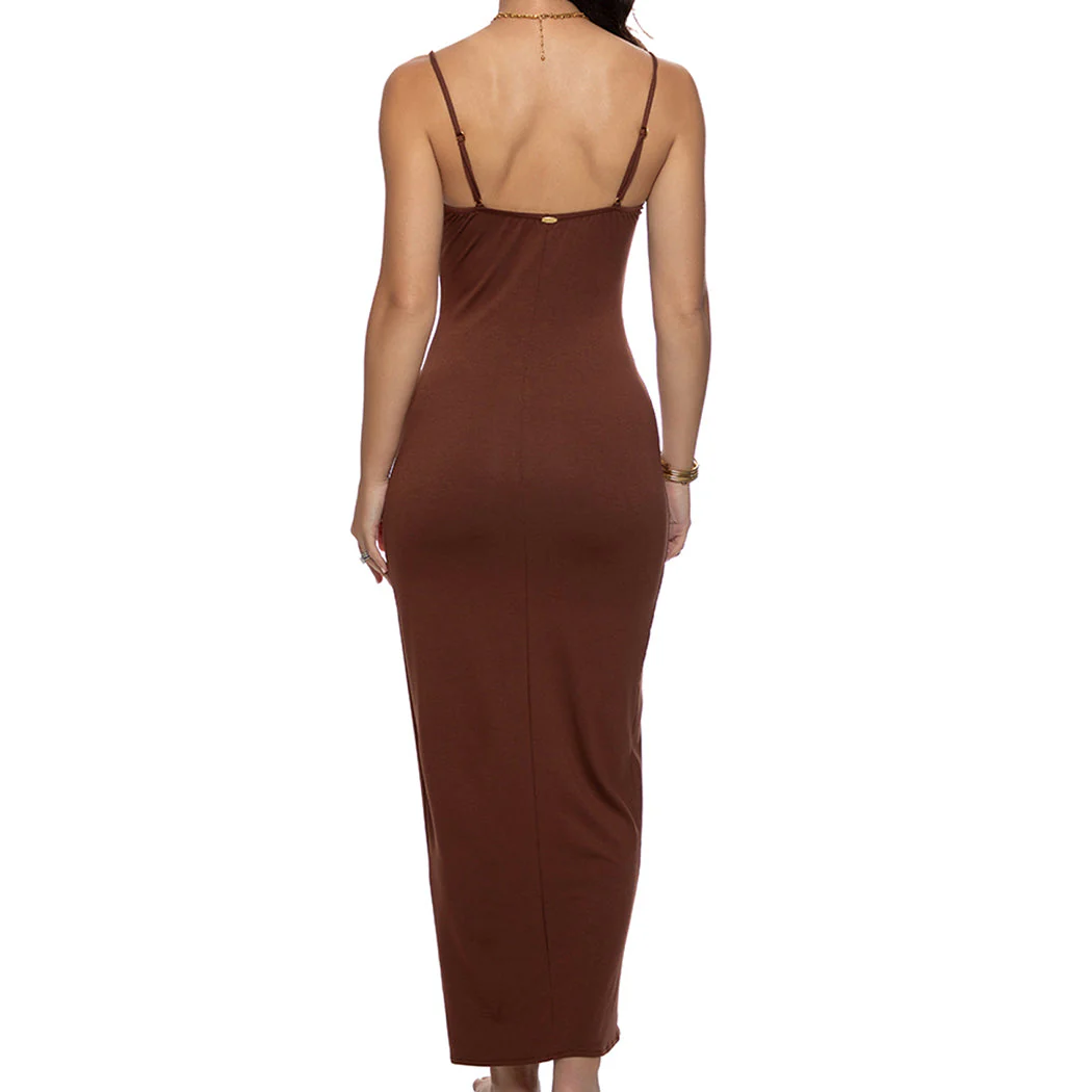 VELVET SHORES - Fitted Side Slit Maxi Dress - Image 3