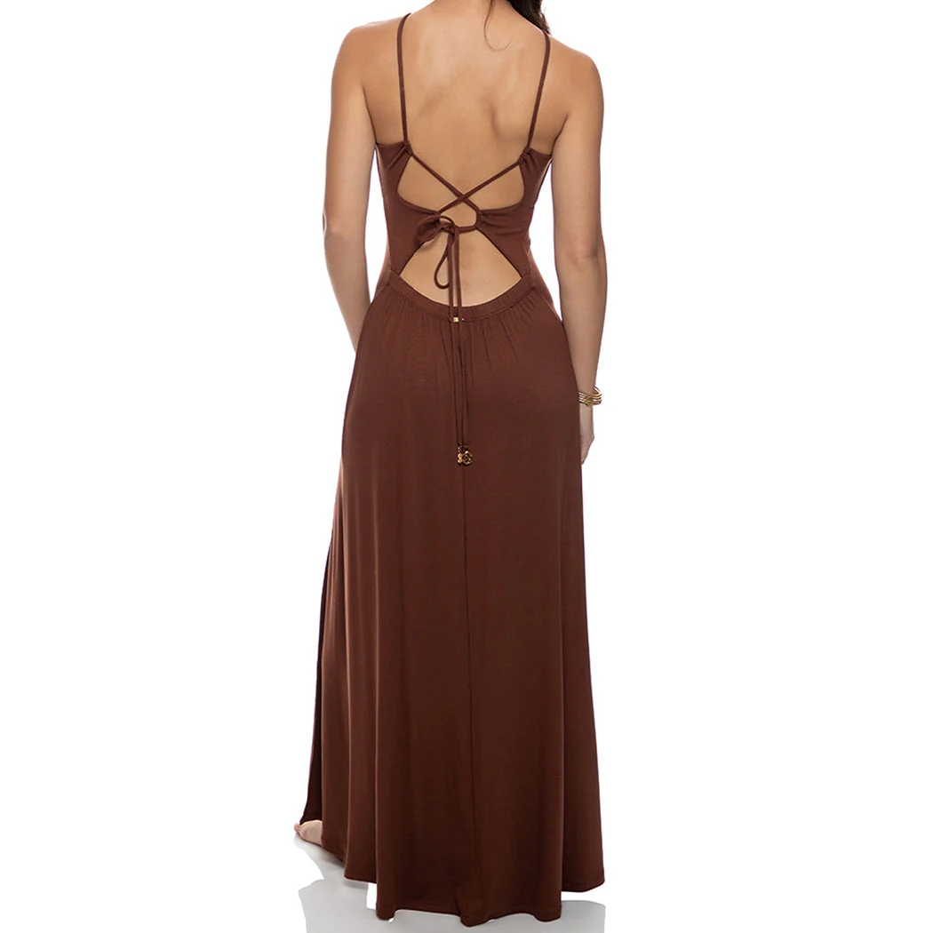 VELVET SHORES - Halter Ring Long Dress - Image 3