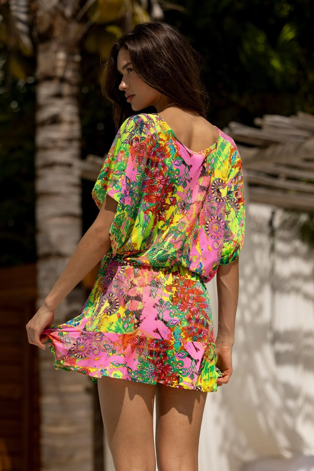VICE CITY - Playera V Neck Ruffle Dress - Image 4