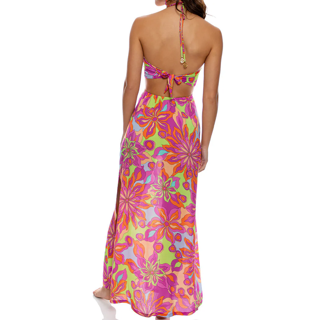 VIVI IL MOMENTO - Drawstring Cut Out Long Dress - Image 3