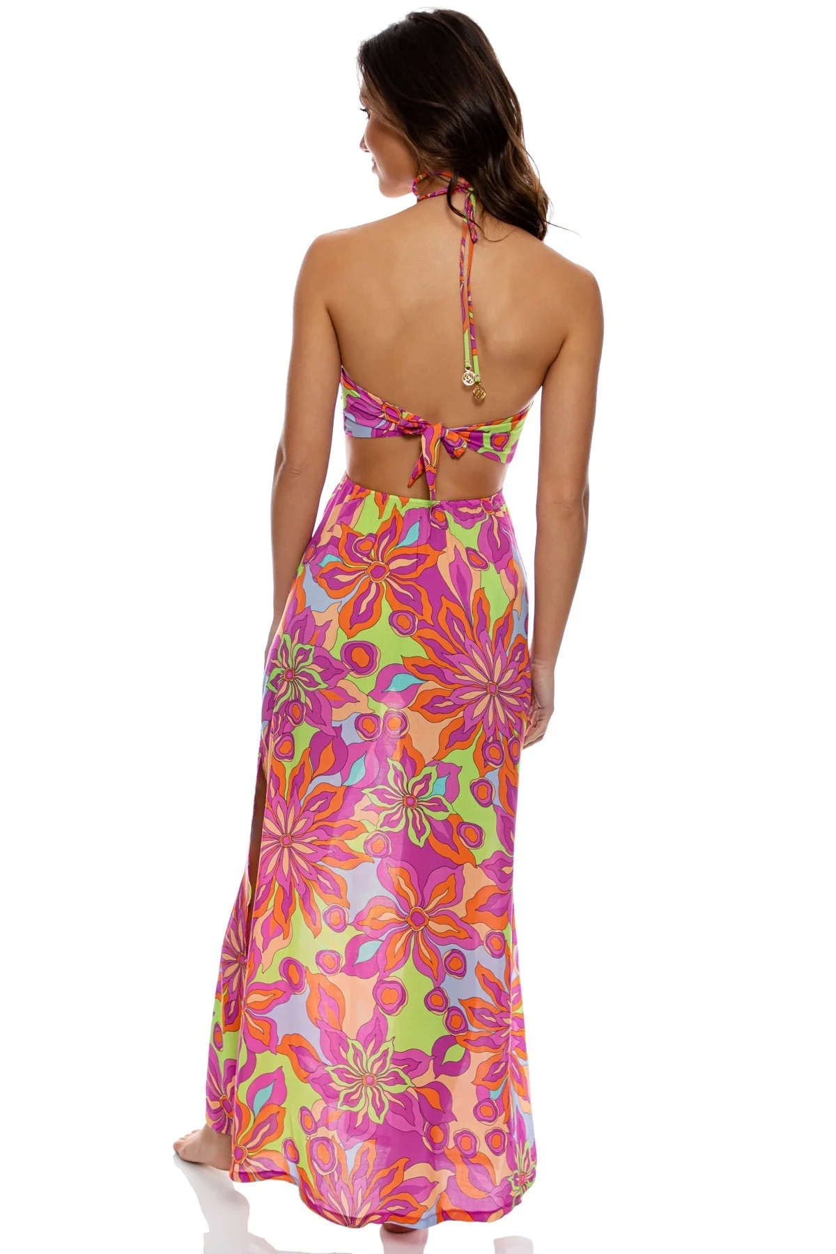 VIVI IL MOMENTO - Drawstring Cut Out Long Dress - Image 4