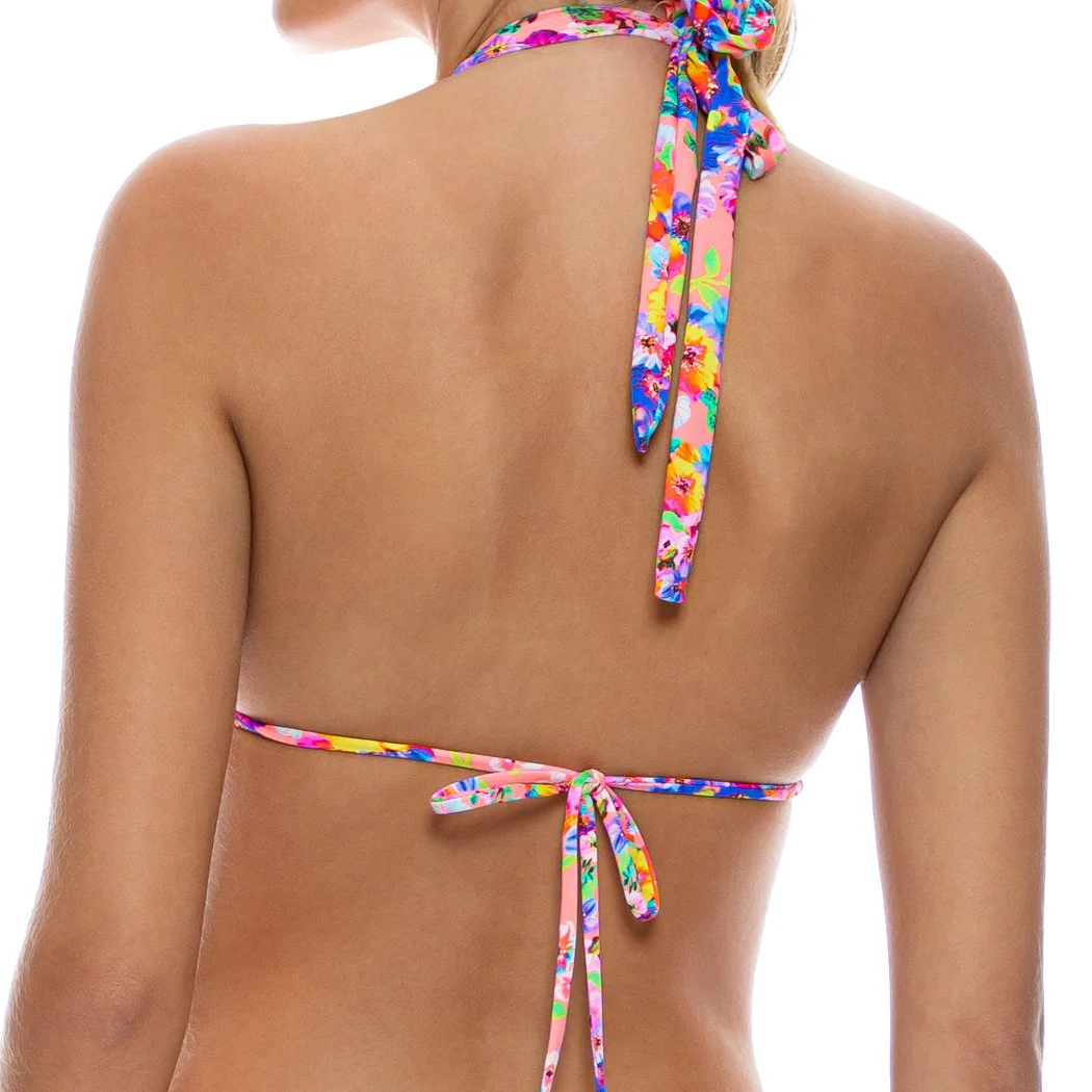 WATER BLOSSOMS - Ruffle Halter Top - Image 3