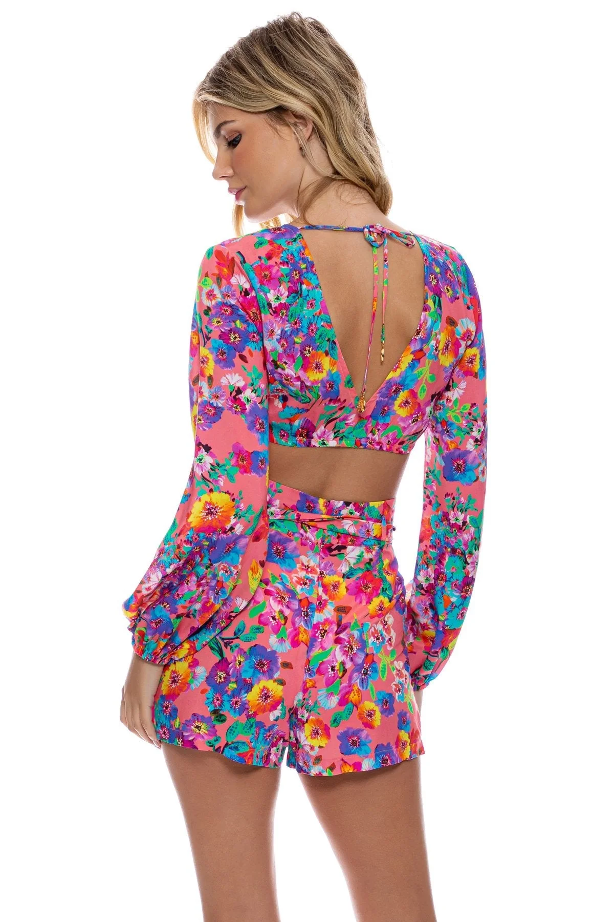 WATER BLOSSOMS - Tie Waist Bermuda Shorts - Image 4