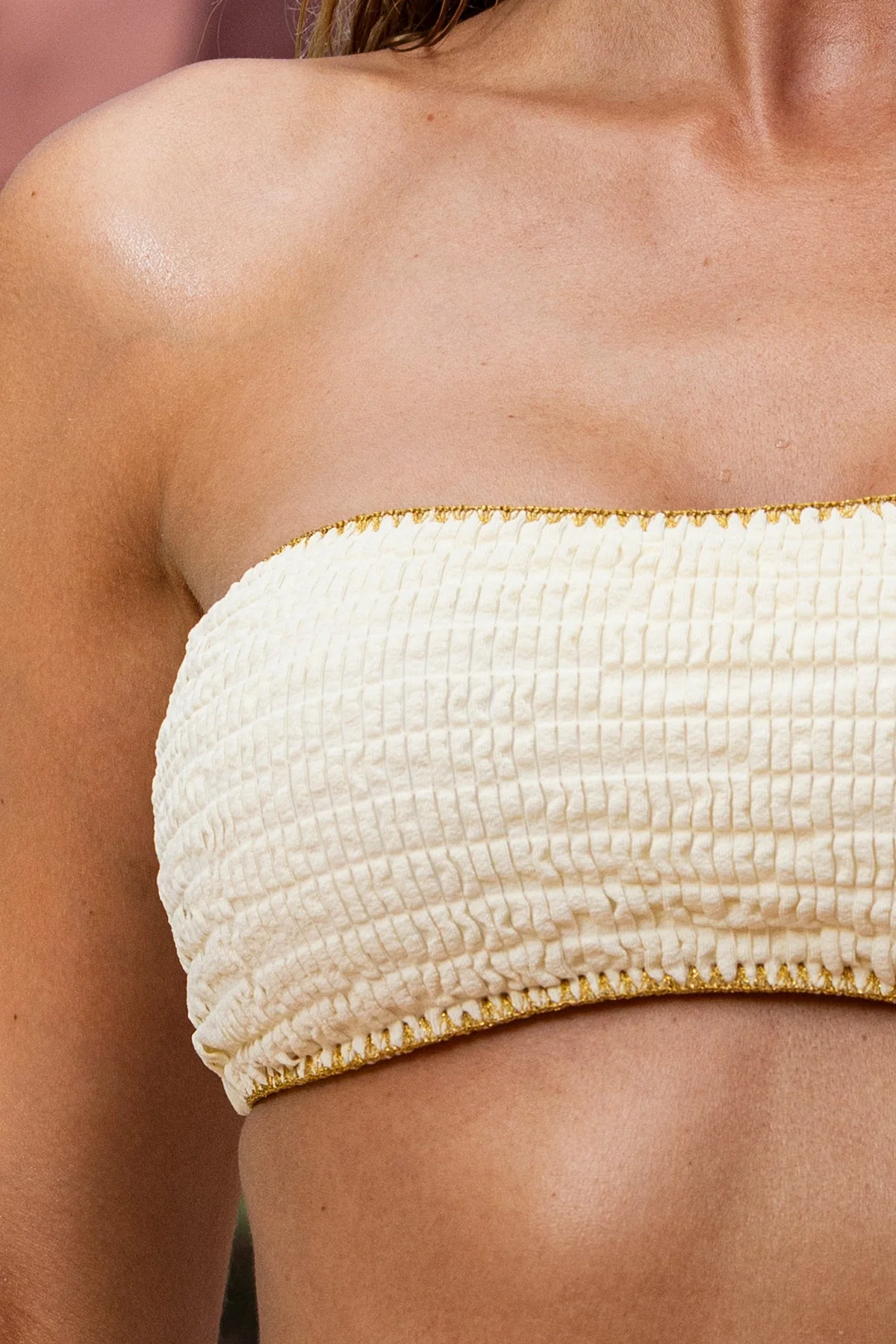 WHITE SANDS - Luxe Stitch Free Form Bandeau Top - Image 9