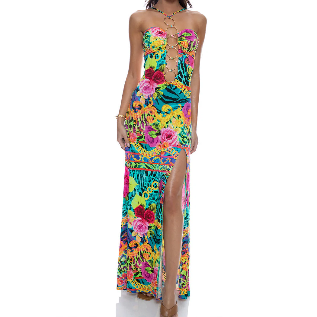 WILD BLOOMS - Halter Ring Long Dress - Image 2