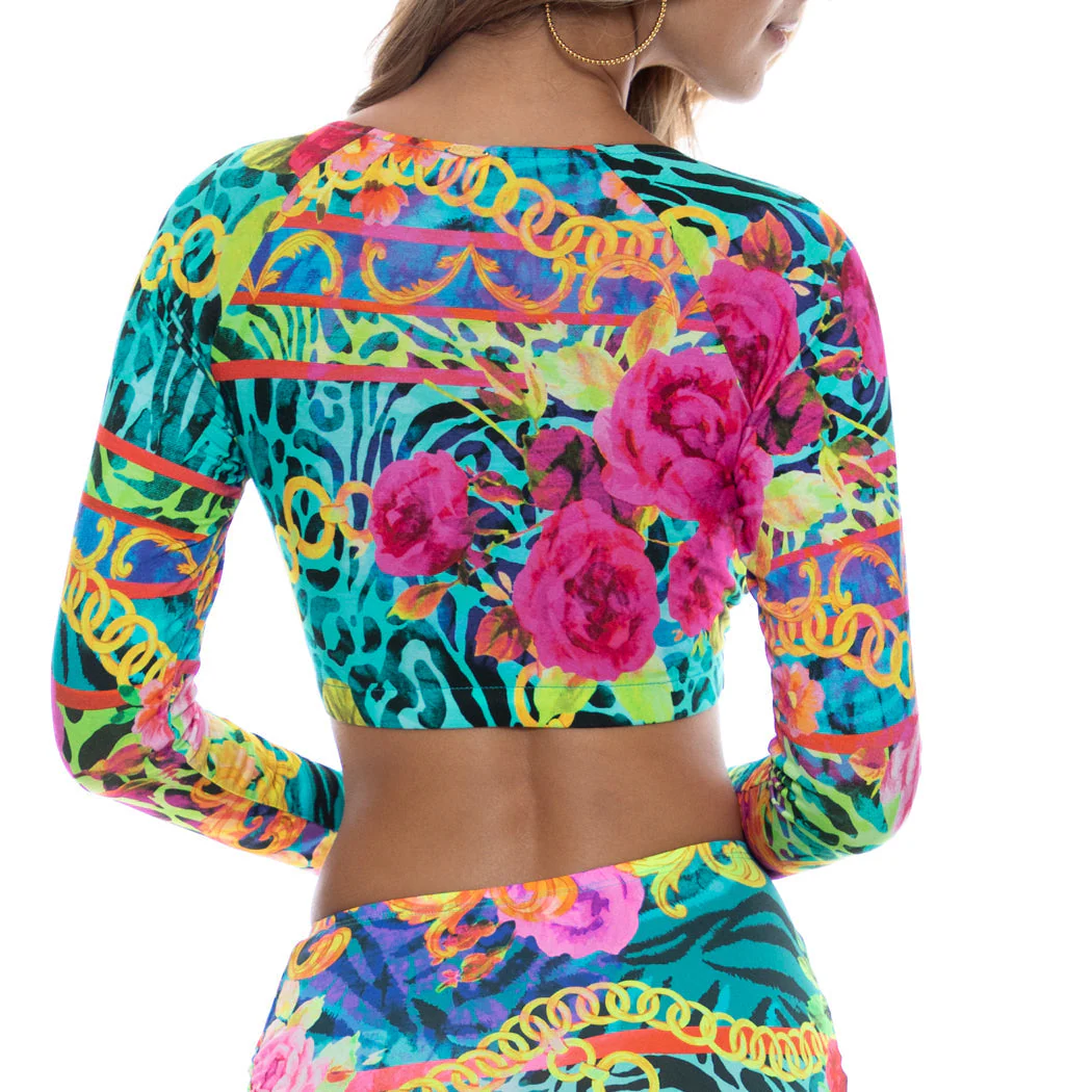 WILD BLOOMS - Peek A Boo Ring Long Sleeve Top - Image 3