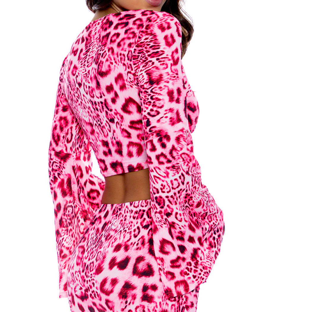 WILD THING - Bell Sleeve Scrunched Crop Top - Image 3